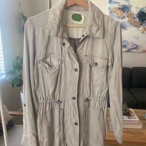 Anthropologie Long Button Light Traveler Jacket